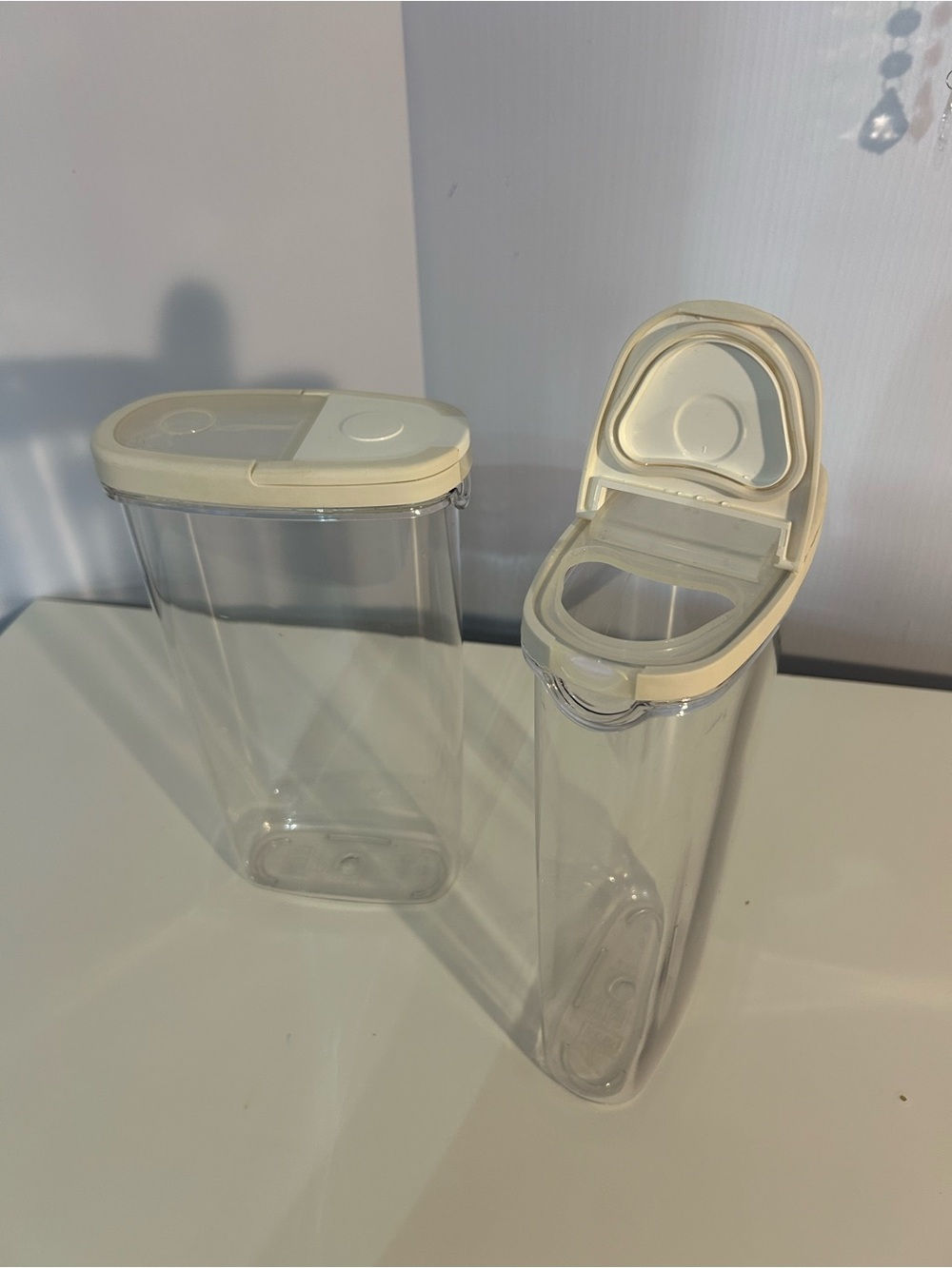IKEA Clear Food Storage Canisters with Cream Flip Lids (Set of 2)